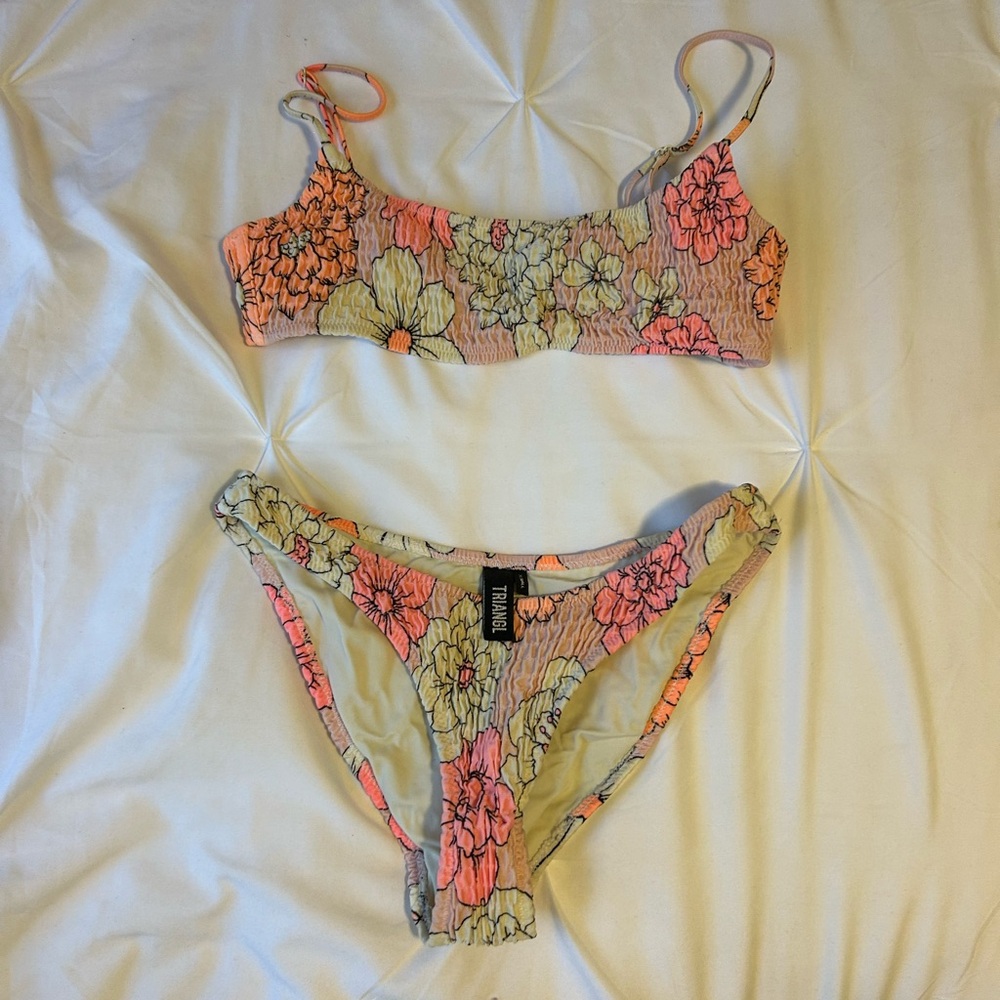 Triangl Swimwear Floral Bikini with Pink and White
